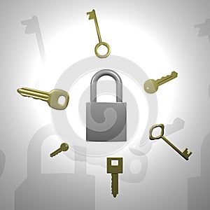 Which key fits the padlock?