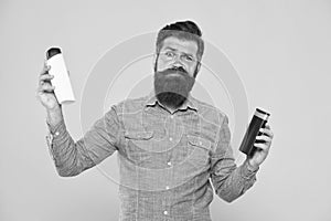 Which shampoo is better for beard. Bearded man choose shampoo for beard hair. Beard products. Care of beard and