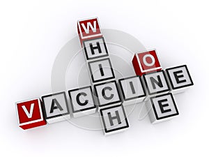 Which vaccine one word block on white