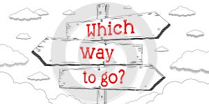 Which way to go - outline signpost with three arrows