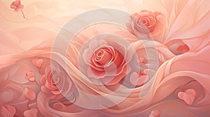 Whimiscal illustration of pink roses