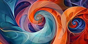 Whimsical Abstract Background with Spirals and Twists