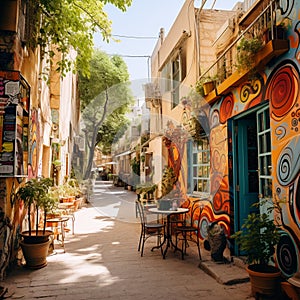 Whimsical Alleyway in Tel Aviv: Hidden Gems and Vibrant Street Art