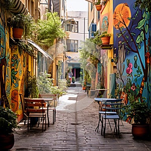 Whimsical Alleyway in Tel Aviv: Hidden Gems and Vibrant Street Art