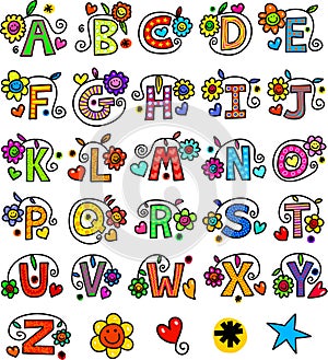 Whimsical Alphabet Monograms