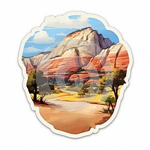 Whimsical Australian Landscapes Sticker With Unreal Engine 5 Style