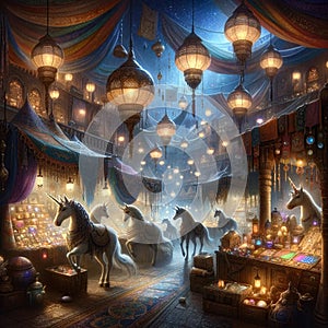 Whimsical Bazaar: Exploring the AI-Generated Unicorn Marketplace