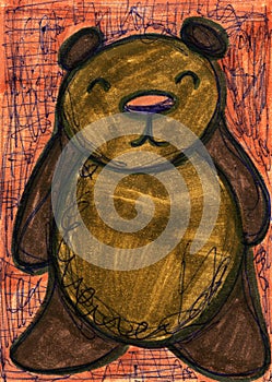 Whimsical Big Chubby Brown Bear