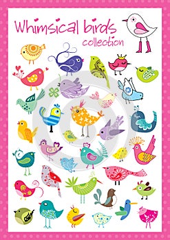 Whimsical birds collection