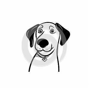 Whimsical Black And White Dog Cartoon: Joyful And Optimistic Personal Iconography photo