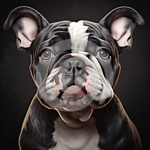 Whimsical Black And White French Bulldog Faces - Daz3d Style