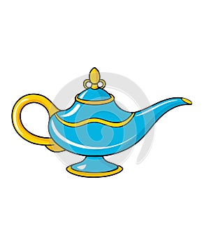 Whimsical Blue Genie Lamp