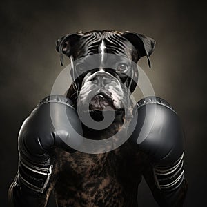 Whimsical Boxer Dogs In Playful Boxing Gloves - Unique Artwork