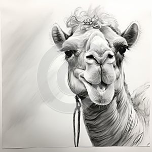 Whimsical Camel Portrait: Pencil Drawing By Sasha Harvey