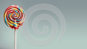 Whimsical Colorful Lollipop: A Playful, Vibrant Candy Treat with Ample Copy Space photo