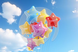 Whimsical and colorful starshaped balloons