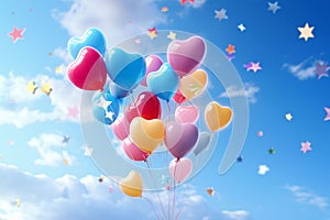 Whimsical and colorful starshaped balloons