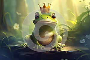 Whimsical Cute frog prince. Generate Ai