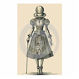 Whimsical Cyborgs: A Medieval Lady In Chrome-plated Dress And Acane