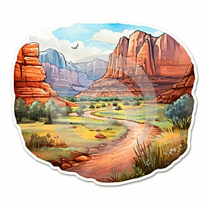 Whimsical Desert Sticker Inspired By Zion National Park