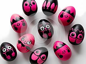 Easter paint eggs  , isolated by white background