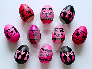 Easter paint eggs  , isolated by white background