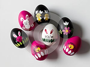 Easter paint eggs  , isolated by white background