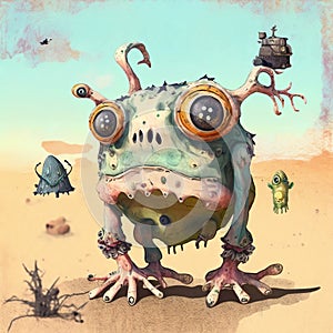 Whimsical fantasy monsters AI generated creature artwork