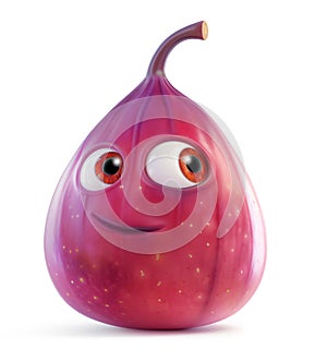 Whimsical fig character with large eyes and a quirky expression photo