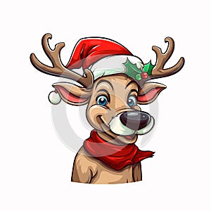 Whimsical funny deer AI generated cartoon cliparts artwork