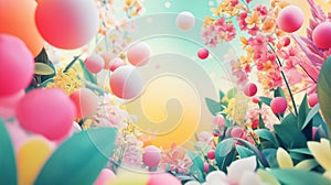 Whimsical Garden of Floating Spheres photo