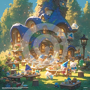 Whimsical Garden Gathering - Enchanted Elves and Fairies
