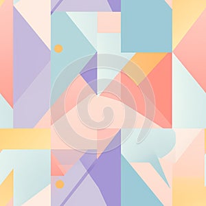Whimsical Geometric Abstract Pattern With Pastel Colors