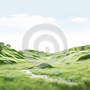 Whimsical Grassland: Soft Renderings Of Han Dynasty Inspired Minimalistic Landscapes