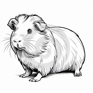 Whimsical Guinea Pig Clipart Drawing With Realistic Stylized Rtx Style