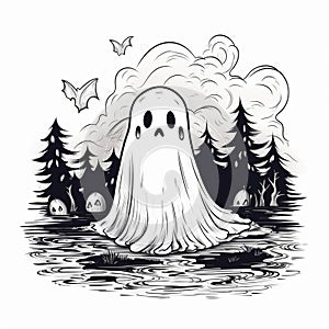 Whimsical Halloween Ghosts Funny Phantoms