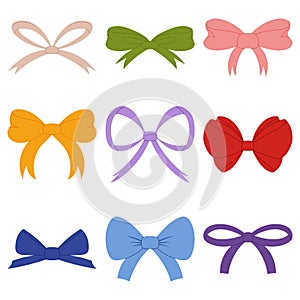 Whimsical Hand Drawn Flat Organic Bows in a Modern Style. Perfect for Trendy Decorations. Big Set of Bowties for Various