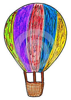 Whimsical Hot Air Balloon Illustration