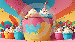 A Whimsical Ice Cream Churn Delight.AI Generated