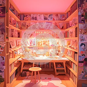 Whimsical Illustrator\'s Corner, Dreamy Children\'s Book Studio