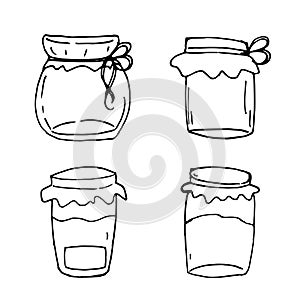 Whimsical Jar Designs: Hand-Drawn Vector Illustrations Perfect for Logos and Labels