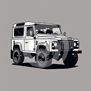 Whimsical Land Rover Defender Xlt Octa Vector Illustration photo