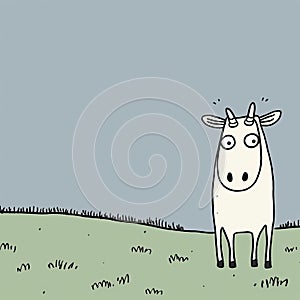 Whimsical Minimalist Cartoon: Cow By Allie Brosh