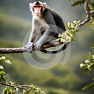 A whimsical monkey with angelic wings, swinging through a heavenly canopy of clouds3, Generative AI