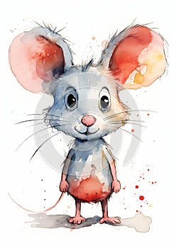 Whimsical Mouse: A Colorful Cartoonist\'s Illustration of a Biped photo