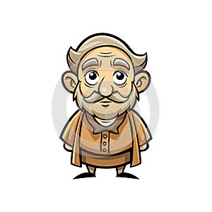 Whimsical Old Man Summarizing Sketch photo