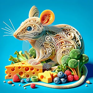 Whimsical Paper Mouse Artistic Display - AI generated image