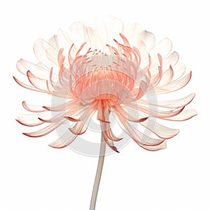 Whimsical Pastel Pink Flower: Voluminous Forms With Meticulous Detailing photo