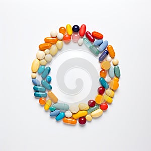 Whimsical Pill Capsules Forming The Letter Q In Vibrant Colors