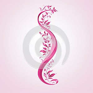 Whimsical Pink Curves White Background